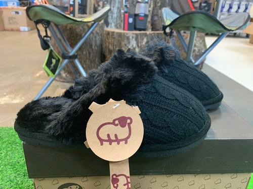 Lamo Women's Slippers Wool Yarn Knit Scuff Mule, Black Size: Medium (US 7) NIB - 第 7/8 張圖片