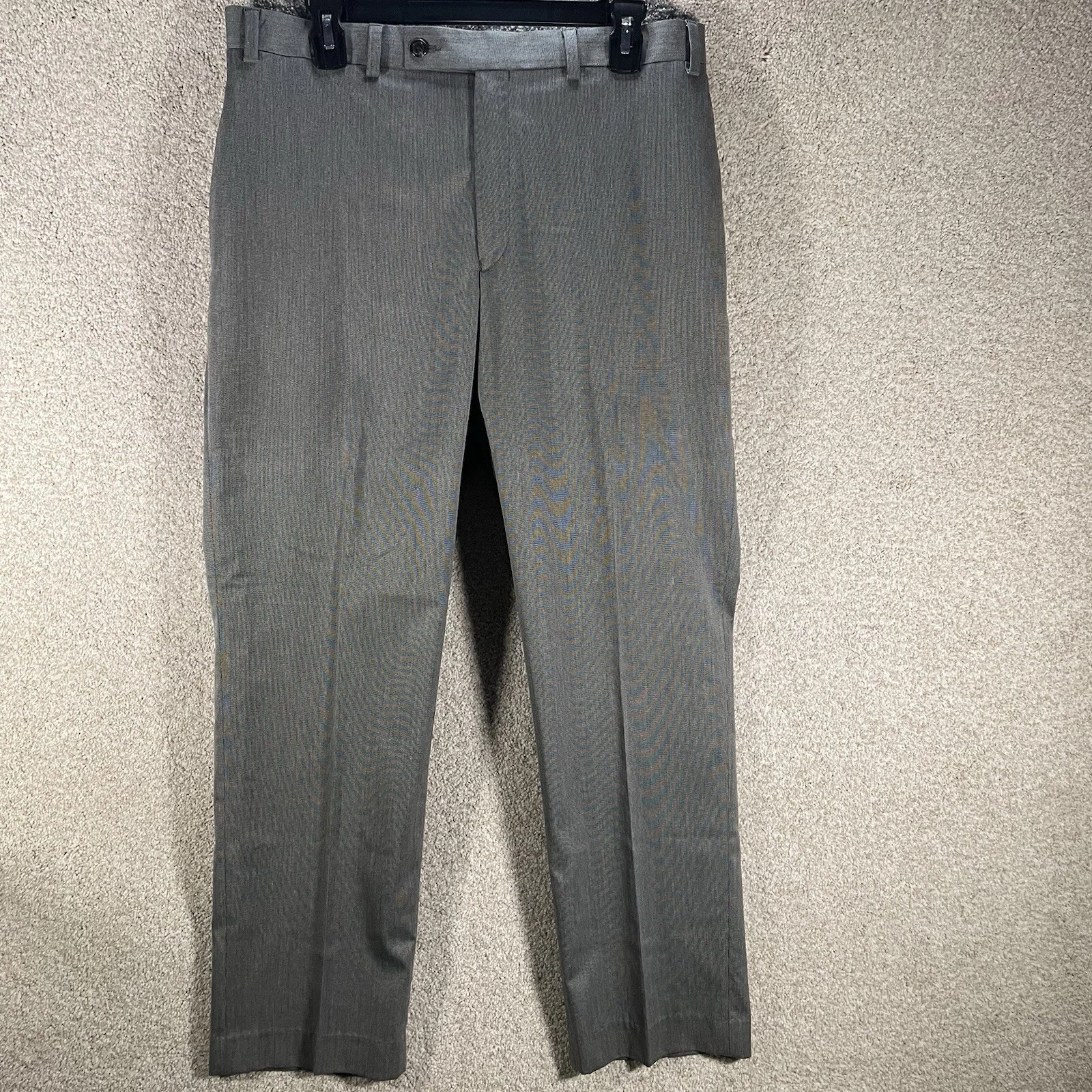 Ralph Lauren Mens Dress Pants Gray Micro Check Trousers 36x30