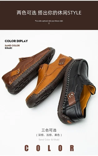 New Womens Men's Leather Handmade Shoes Loafers Breathable Slip On Driving Boots - Bild 14 von 27