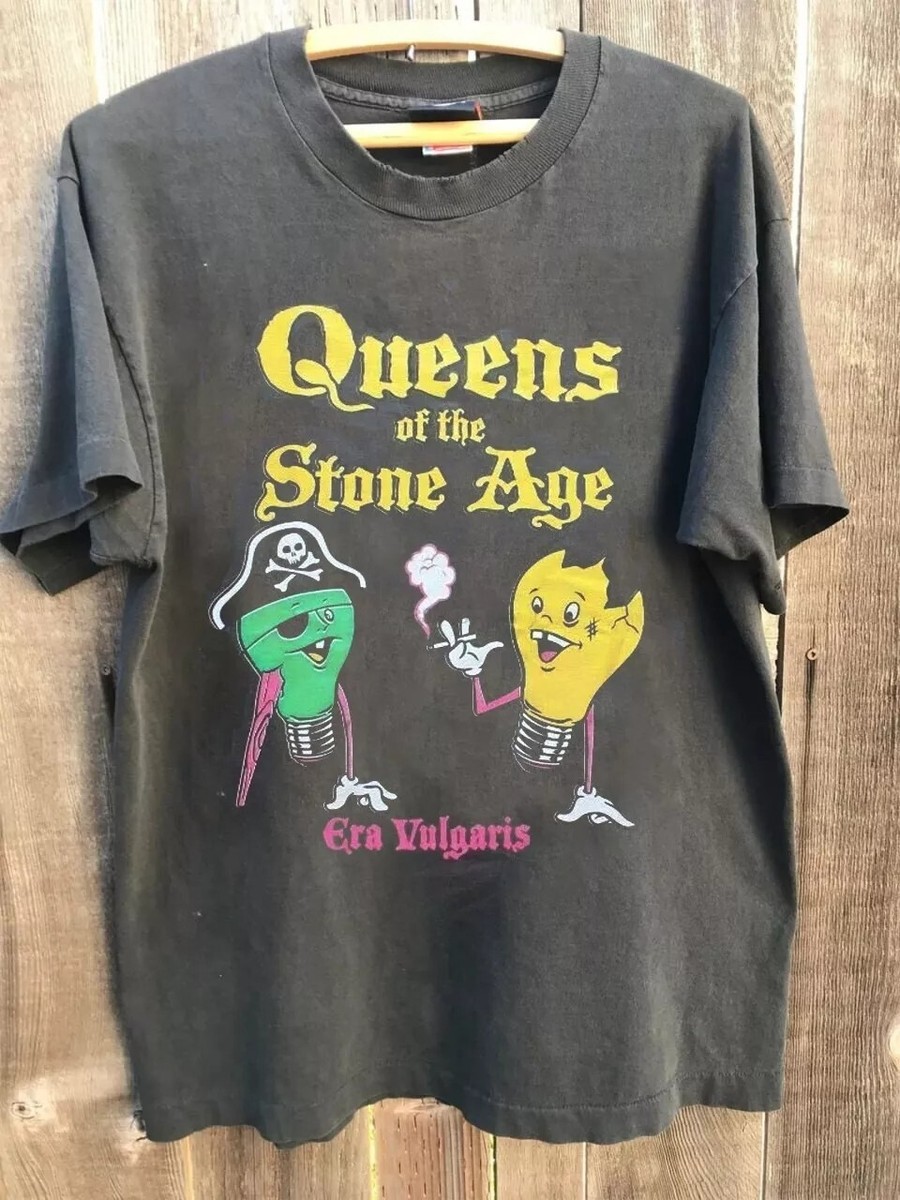 QUEENS OF THE STONE AGE ERA VULGARIS RETRO CHARCOAL UNISEX TSHIRT