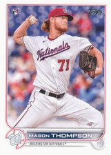 Mason Thompson 2022 Topps Series 1 #38 Nationals RC Rookie baseball card. rookie card picture