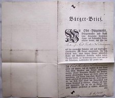Berlin 1830 B&uuml;rgerbrief f&uuml;r den Korbmacher Carl Joachim L&uuml;demann Urkunde Reprint