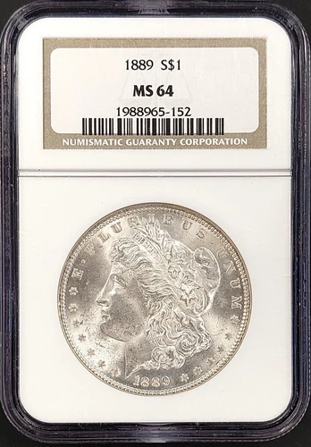 1889 Morgan Dollar certified MS 64 by NGC! NO RESERVE!