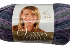 Lion Brand Vanna's Choice "Purple Print" 1 Skeins 1964