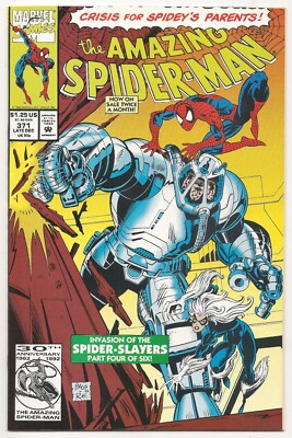 THE AMAZING SPIDER-MAN #371 (LATE DEC 1992, MARVEL) NEW BAG AND BOARD