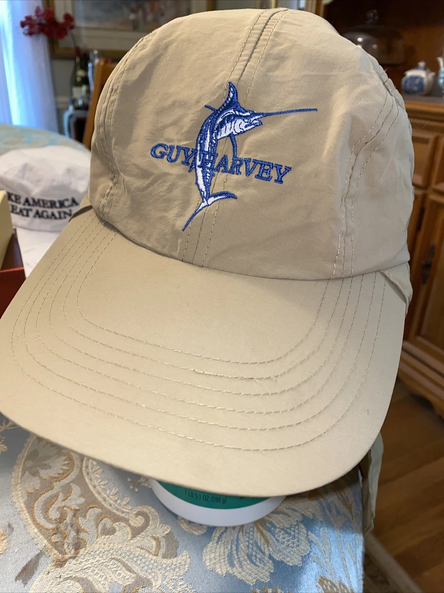 Vintage GUY HARVEY Original Hat Cap Neck Cape Swordfish Logo Beach RARE  NWOT