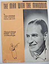 "The Man With the Mandolin" Vintage 1939 Sheet Music Horace Heidt Photo