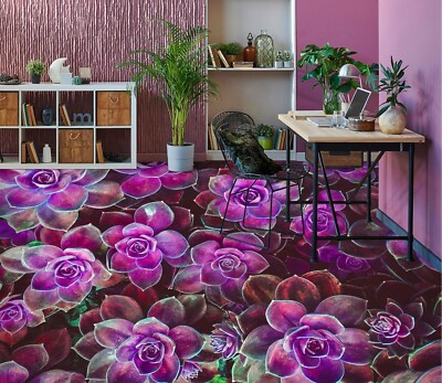 3D Purple Flowers O6704 Floor WallPaper Murals Wall Print Decal 5D Romy 2024