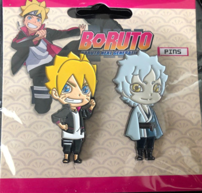 Set of 2 anime pins Bonito Mitsuki Boruto manga animation Japanese souvenir