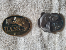 Small BASS Belt Buckles 1986 Bass Member Gold Tone  Bass 531 Year 1981