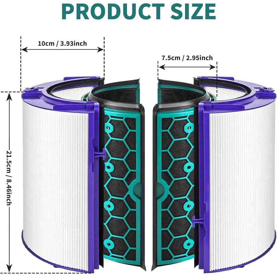 360° Pure Cool Fan HEPA Filter & Activated Carbon Filter for Dyson HP04 TP04 - Image 2 of 4