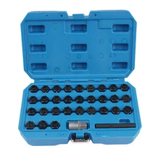 32pc Wheel Lock Lug Nut Master Key Set Removal Socket Tool Kit for Mercedes-Benz