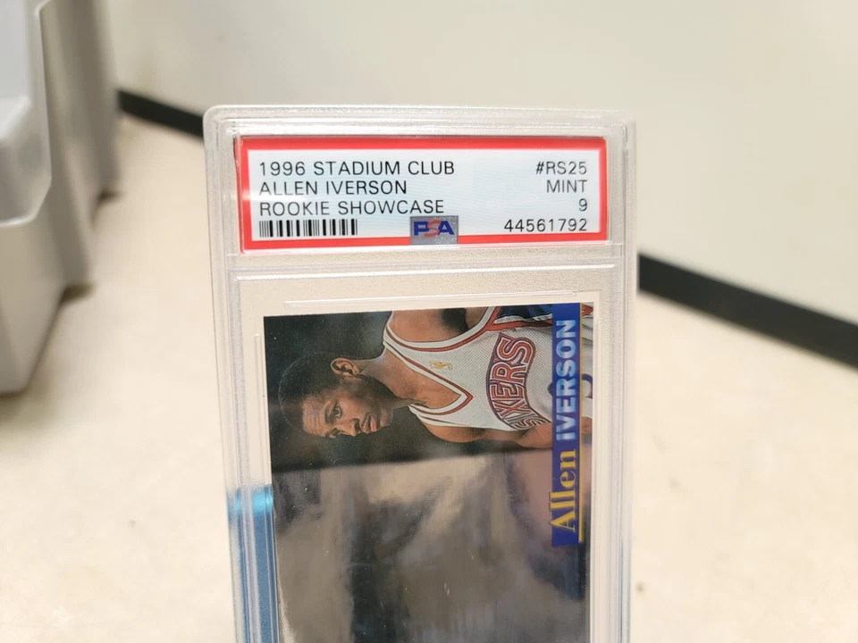1996 Stadium Club Allen Iverson Rookie Showcase RC PSA 9 MINT🤩T6953 - Image 2 of 4