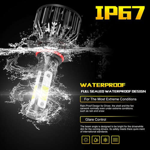 For Vauxhall Astra J GTC 2x 9012 HIR2 LED Headlight Bulbs Kit Xenon White 6000K - Picture 8 of 12