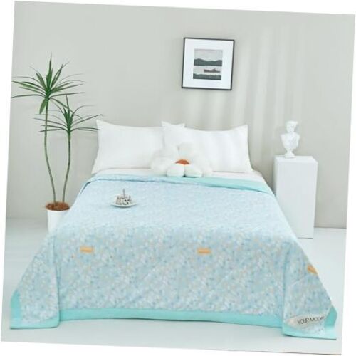 Lightweight Summer Comforter, Thin Summer Weight Duvet 79×90 Inch Light Blue