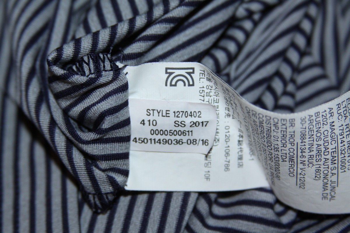 りえ様 EUC Under Armour Navy Blue & Gray Striped Clubhouse Polo Golf