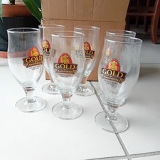 Verre à Bière Demie Vintage Publicitaire lot de 6 - Bière Gold de Kanterbräu