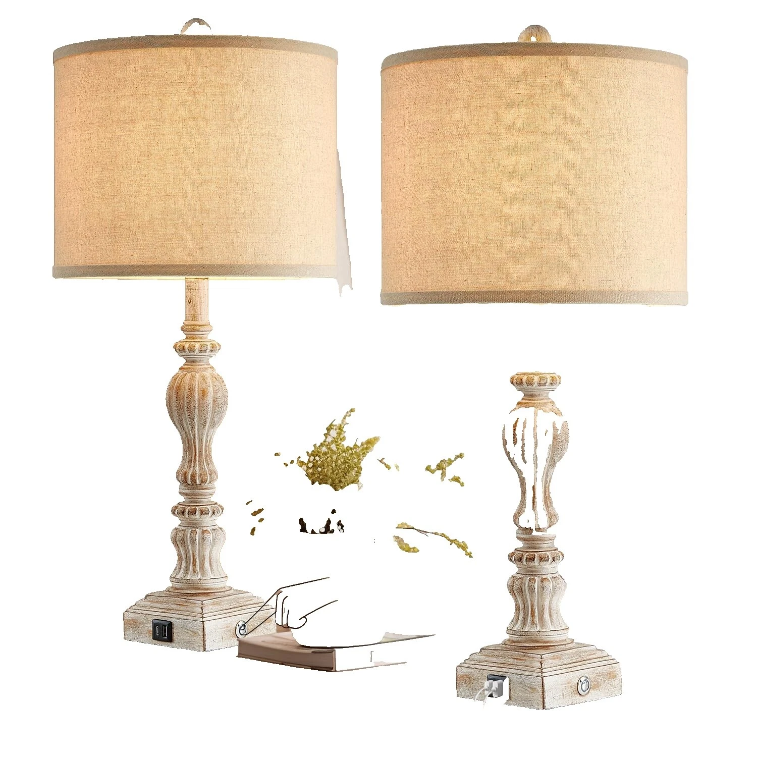 Lámparas de Mesa blanca de resina