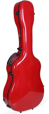 Crossrock Dreadnought Acoustic Guitar Case, Deluxe Fiberglass Flight Hardshell