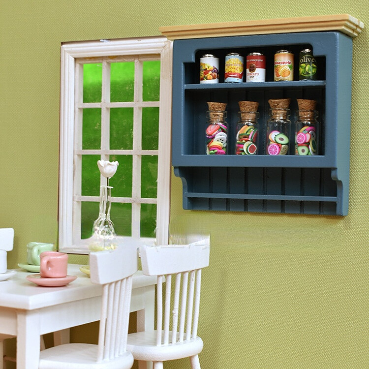 Muebles de armario colgante armario armario en miniatura para casa de muñecas a escala 1:12