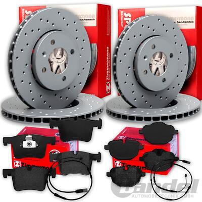 Zimmermann SPORT BREMSSCHEIBEN+BELÄGE VORNE+HINTEN passend für BMW X3 F25 X4 F26