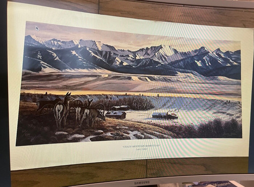 Collector unframed print "CRAZY MOUNTAIN Homestead " By Larry Zabel