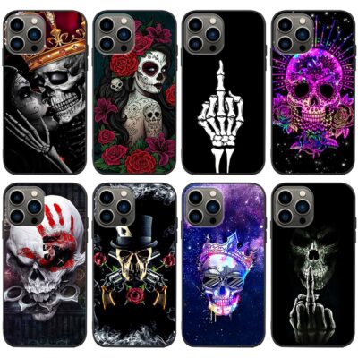 Grim Reaper Skull Skeleton Phone Case for iPhone 15 14 13 12 11 Pro Max Cover
