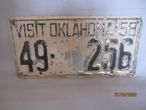 Targa Oklahoma 1958 vernice sfaldante #49-256 - Foto 1 di 8