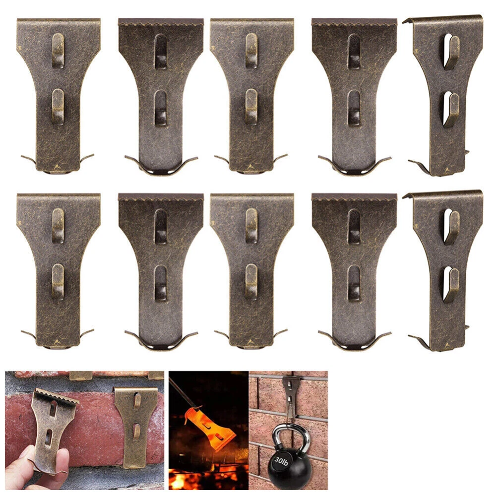 UP 60PCS Heavy Duty Brick Hooks Hanger Clips Fastener Hook Hanger Wall Clip Set