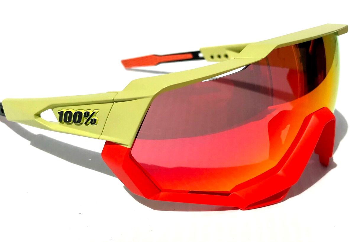 100% Percent SPEEDTRAP Soft Tact Oxyfire HiPER Red Mirror Sunglass