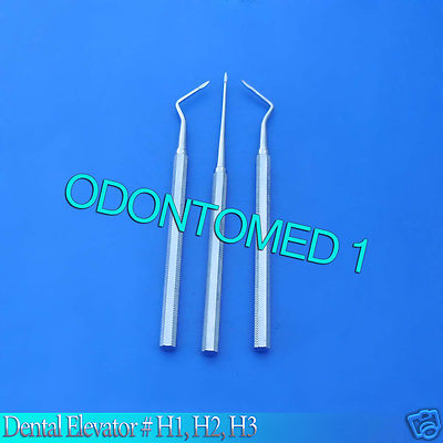 3 Dental Elevator #H1, H2, and H3 Surgical Medical Veterinary Instruments