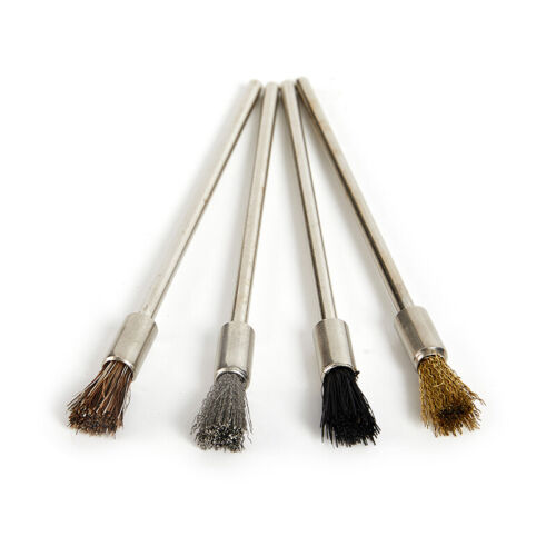 Pen Wire Brush 100mm Long Shank Cleaning Brushes Rotary Tool 'Rust Paint RemovTM - Picture 1 of 15