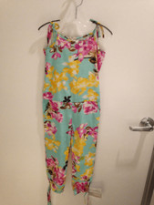 Jak  Peppar Girls Twiggy Romper Multicolor Floral Sleeveless Size 6