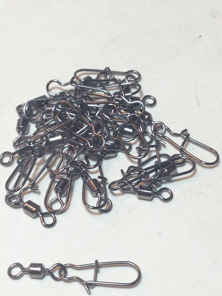 1000 pc 7/0 40lb 18kg Test  Bass Fishing ROLLING BARREL SWIVEL CROSS LOCK SNAP - Image 3 of 3
