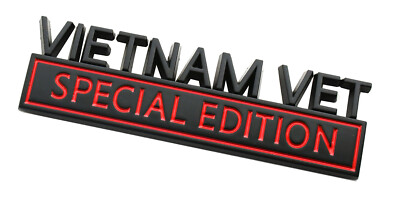 2PC US Army Vietnam Vet Edition Metal Car Emblem Decal Sticker