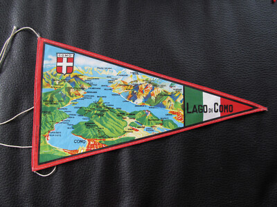 LAGO DI COMO OMER SEE  alter seltener Moped Fahrrad Wimpel