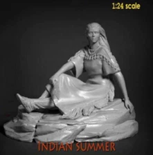 1/24 Scale Model Scene Native American Woman Resin Figurine Unassembled