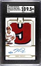 2024 Topps Definitive Mike Trout 2/10 Hand Written MASSIVE ULTRA PATCH SGC 9.5