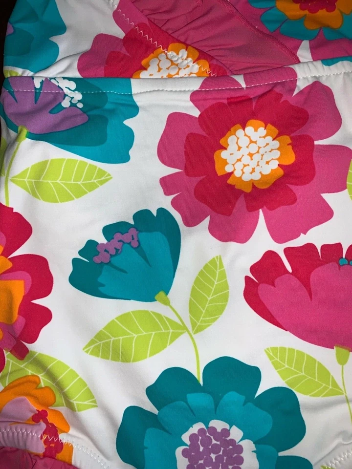 Nuevo con etiquetas Traje de baño de una pieza Granate Hill 4T con volantes rosas volantes 4T Foto 2 de 3