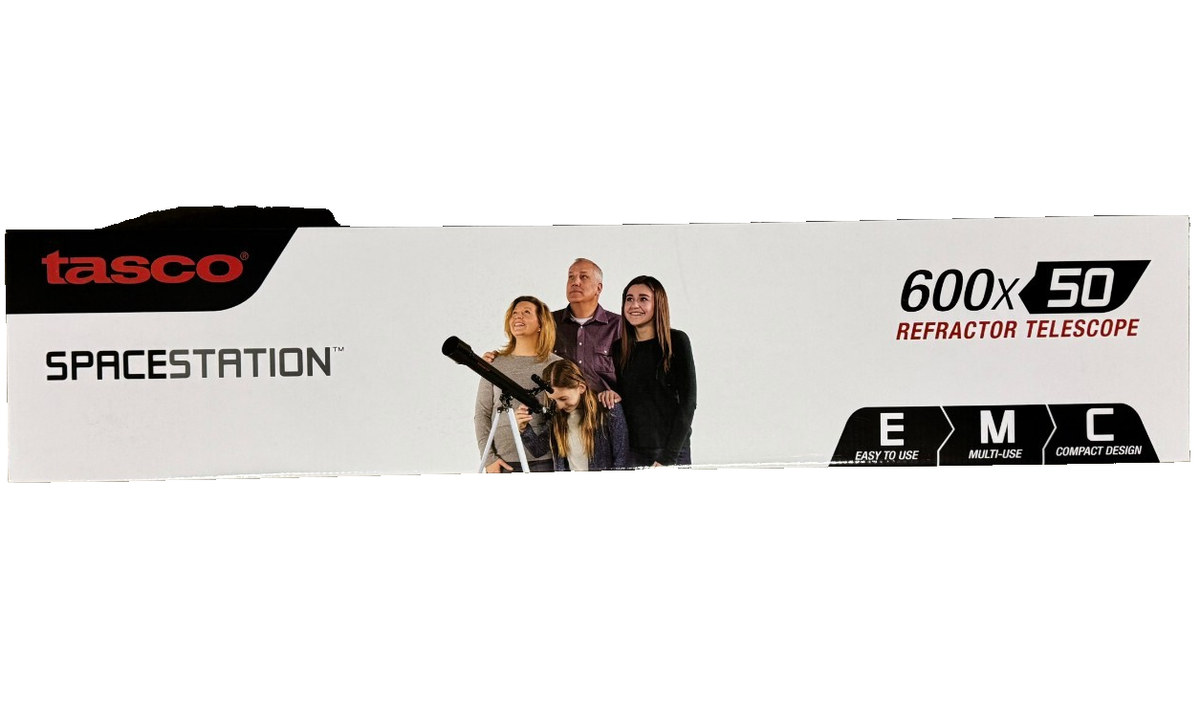 TASCO Spacestation Refractor Telescope 600x50mm With Tripod, Black