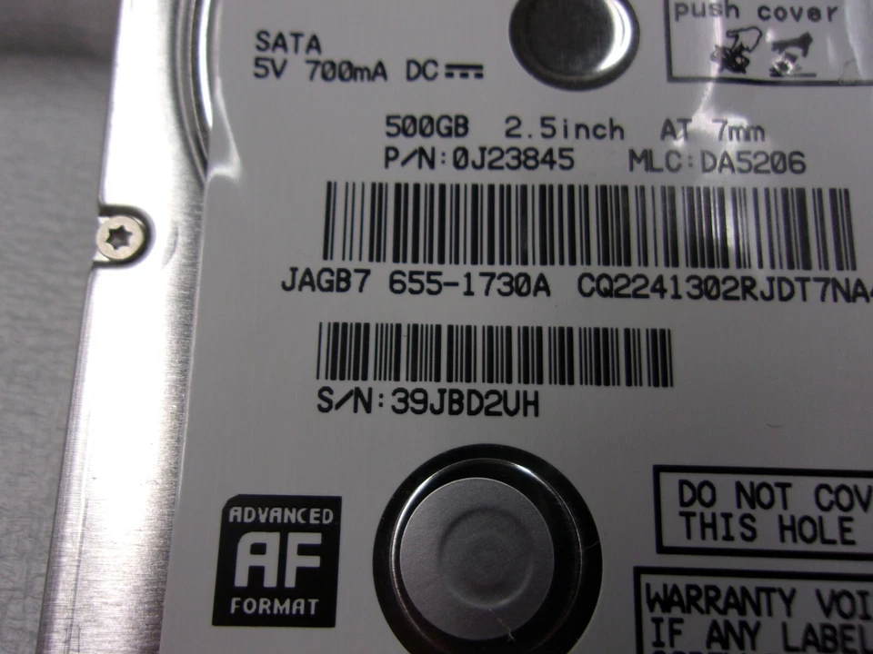 655-1730A 0J23845 2.5 500GB SATA 8MB 5400RPM 7MM - Image 2 of 3