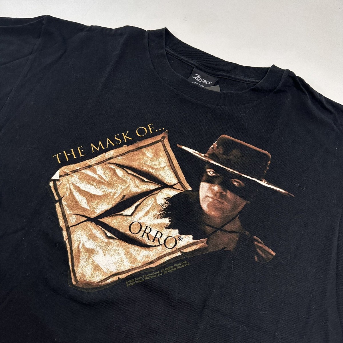 VINTAGE Mask of Zorro Movie Promo Shirt Sz XL Antonio Banderas