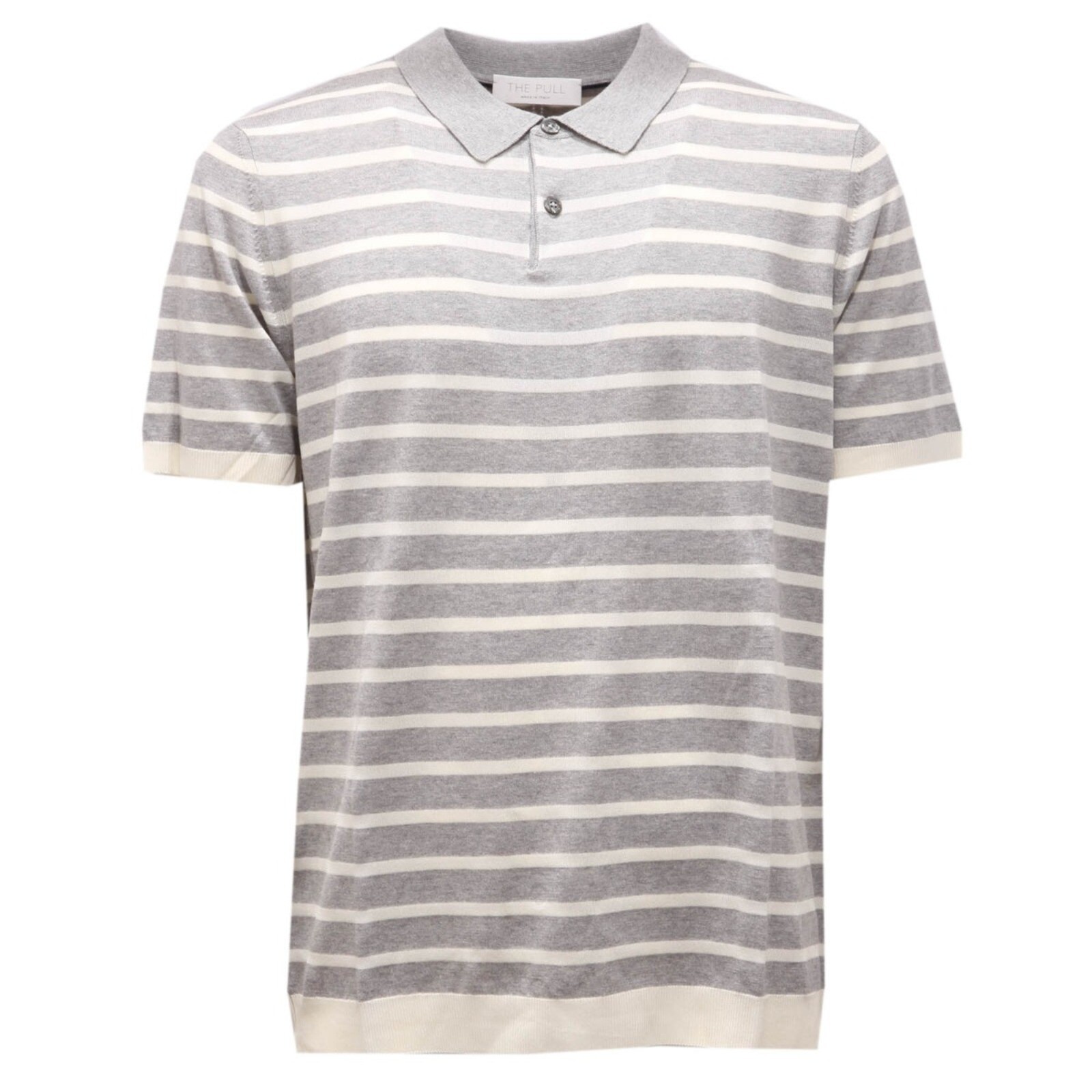 3204AH polo uomo THE PULL grey cotton/viscose polo-shirt man