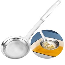 TBWHL Multi-functional Hot Pot Fat Skimmer Spoon - Stainless Dia 3.1", Silver 