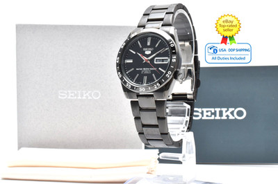 [N Mint w/Box] Seiko 5 Automatic 7S26-02T0 21J Black Dial Mens Watch From JAPAN