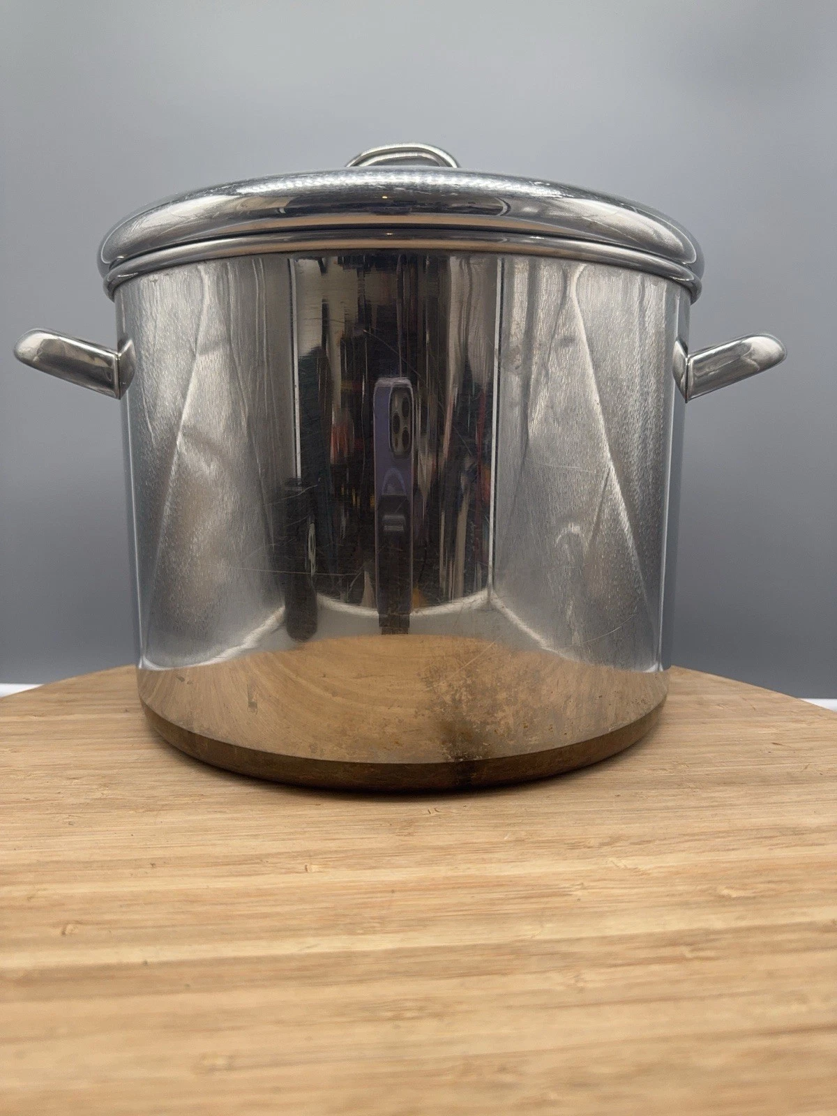 Vintage Revere Ware Copper Bottom Stock Pot 10 Quart w/ Lid