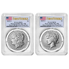 Presale - 2025-S Reverse Proof $1 Morgan and Peace Silver Dollar 2pc Set PCGS