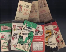 Lot of 9 1940s & 1950s Bell System Employee Calendar w/ Notepad, G/VG Cond
