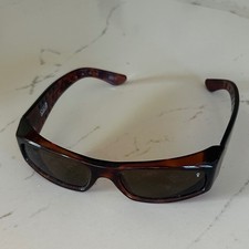Spy Optic D5 Sunglasses Dark Tortoise Wrap Around Rectangular Made in Italy