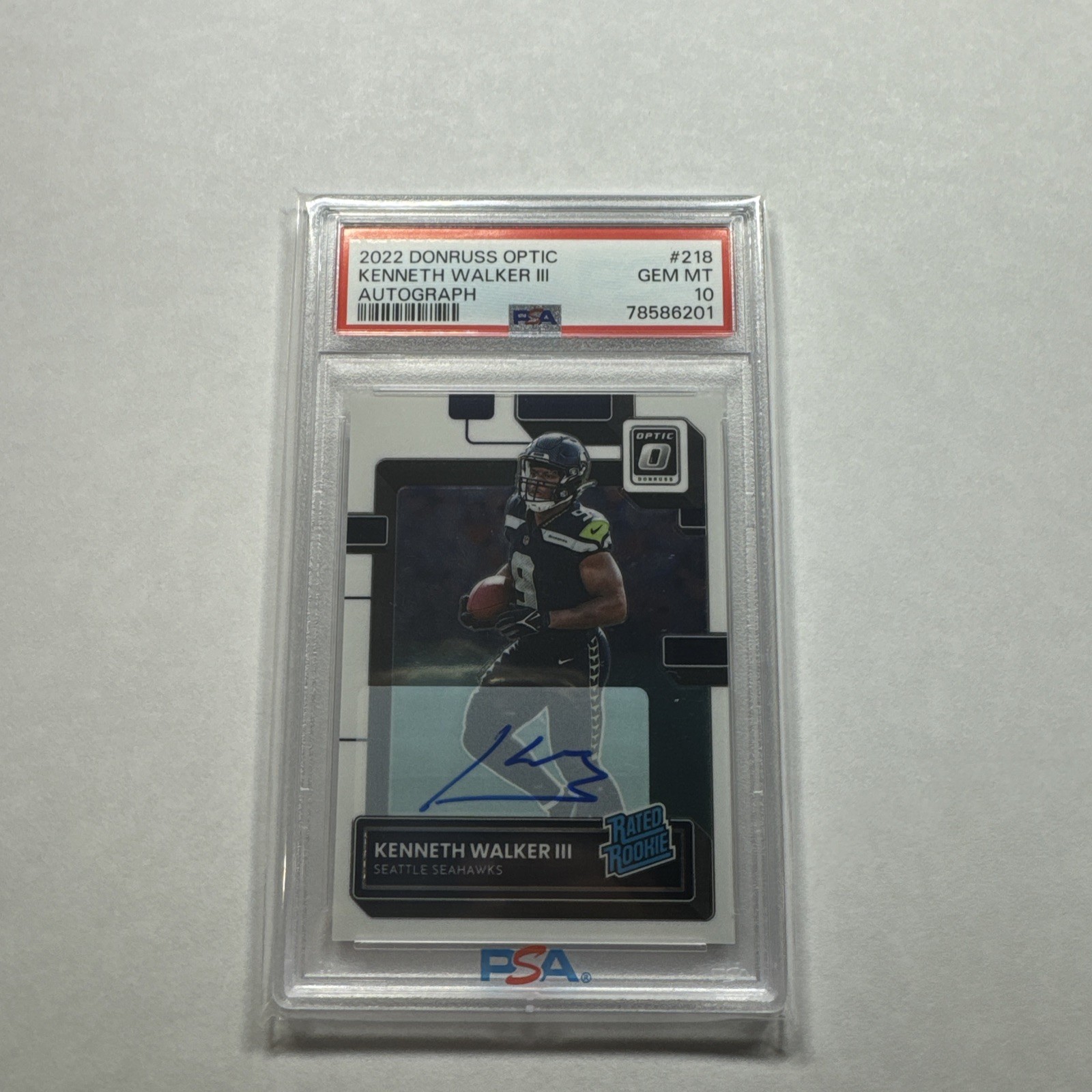 Kenneth Walker III AUTO /150) PSA 10 | 2022 Panini Donruss Optic Football